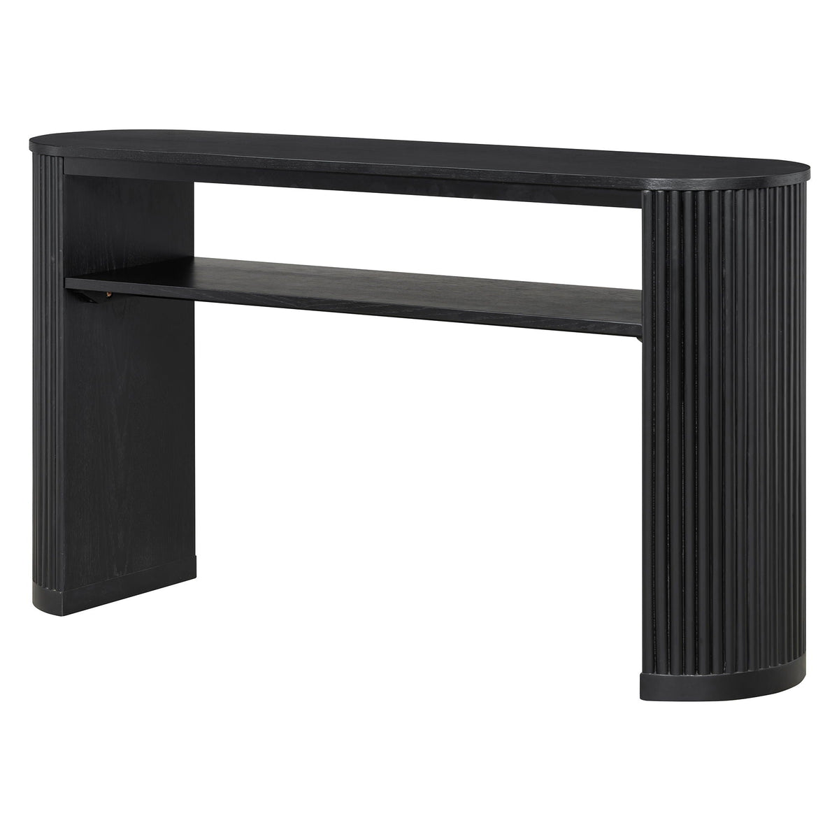 Console Table With Fluted Legs, Open Shelf